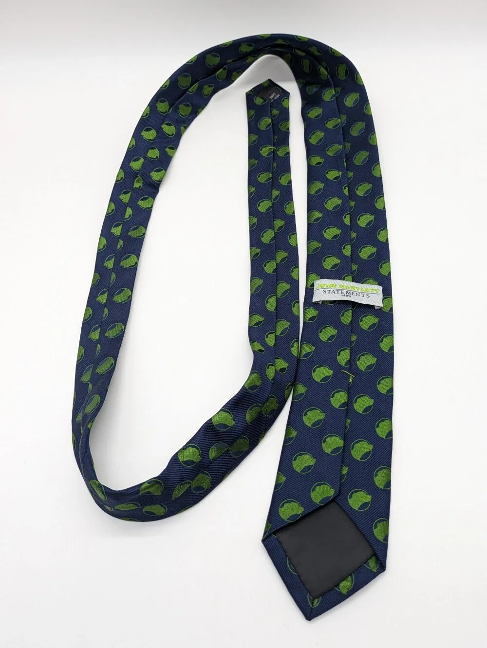 John Bartlett Statements Slim Blue Green Dog Silhouette Silk Men's Neck Tie